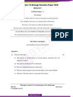 ICSE Class 10 Biology Question Paper 2020