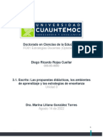 3.1. Escrito Las Propuestas Didácticas, Los Ambientes de Aprendizaje y Las Estrategias de Enseñanza