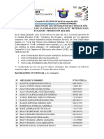 Acta de Incorporación de Los Estudiantes Del Tercer Año de Bachillerato de La Unidad Educativa Pcei