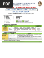 SESION DE APRENDIZAJE - 54 - Progresion Geometricas - Algebra