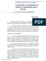 A Era Pós-Industrial, A Sociedade Do Conhecimento e A Educação para o Pensar