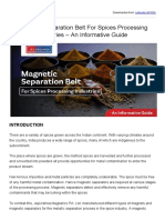 Magnetic Separation Belt For Spices Processing Industries - An Informative Guide