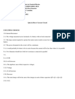 Quiz in Direct Current Circuit