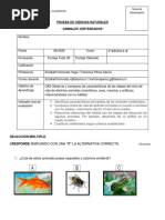 Evaluación Ciencias 2° Básico Vertebrados