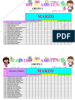 Asistencia Mensual Por Grupos