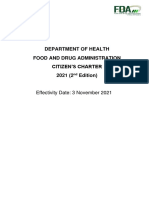 FDA Citizens Charter CFRR CPR 3 November 2021 Updated