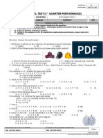 Remedial Test (1 Quarter Performance) : Mathematics 7 2020 - 2021