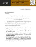 Informe H. Presbiterio Berea Febrero 2017