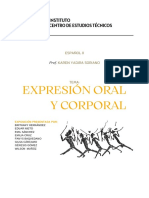 Informe Sobre: EXPRESIÓN ORAL Y CORPORAL