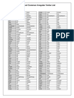 Irregular Verbs List