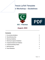 Utm Thesis Latex Template Hands-On Workshop - Guidelines: Iss - Pakistan