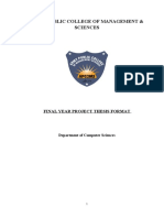 Army Public College of Management & Sciences: Final Year Project Thesis Format