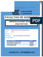 Especificaciones Tecnica Aquitectura