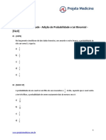 Álgebra - Probabilidade - Adição de Probabilidade e Lei Binomial - Fácil - 41 Questões - 1