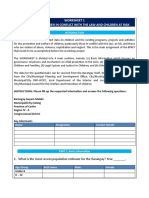 Worksheet 1 Situation of Children in Conflict With The Law and Children at Risk