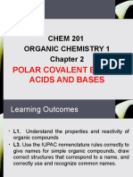 CHEM 201 Organic Chemistry 1: Polar Covalent Bonds Acids and Bases