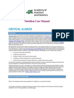 Critical Illness: Nutrition Care Manual