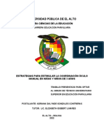 Estrategias para Estimular La Coordinación Óculo Manual en Niñas y Niños de 3 Años