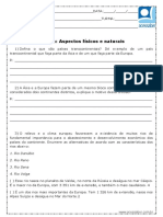 Atividade de Geografia Europa Aspectos Fisicos e Naturais 9 Ano