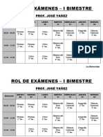 Rol de Exámenes - I Bimestre - Secundaria - Profesores