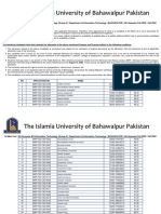 1st Merit List 5th Semester BS Information Technology Group A Department of Information Technology BAHAWALPUR 5th Semester Fall 2022 Fall 2022