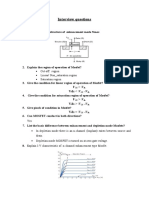 Interview Questions: Cut-Off Region Linear/ Non - Saturation Region Saturation Region