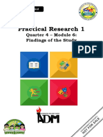 Practical Research 1: Quarter 4 - Module 6: Findings of The Study