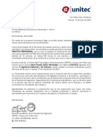 Carta de Solicitud de Práctica Profesional