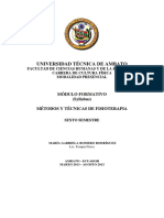 Universidad Técnica de Ambato: Módulo Formativo (Syllabus) Métodos Y Técnicas de Fisioterapia