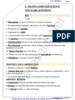 12th Computer Science One Marks Question Paper English Medium PDF Download