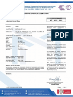 Certificado de Calibración