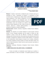 A Inclusão Social Dos Imigrantes Haitianos, Senegaleses e