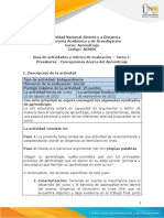 Guía de Actividades y Rúbrica de Evaluación - Tarea 1-Presaberes - Concepciones Acerca Del Aprendizaje