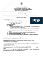 Food and Beverage Services Ncii GRADE 11 & 12 First Quarter: WEEK 5