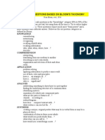 Types of Questions Based On Bloom'S Taxonomy: Knowledge