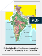 Zydus School For Excellence, Ahmedabad Class X - Geography Notes (2020-21)