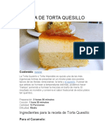 Receta de Torta Quesillo