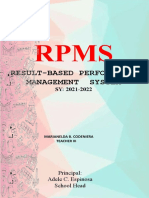 Result-Based Performance Management System: Principal: Adele C. Espinosa School Head