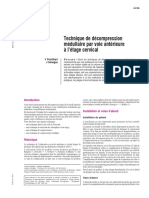 44-186 Technique de Décompression Médullaire Par Voie Antérieure À L'étage Cervical