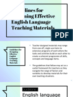 Guidelines For Designing Effective English Language Teaching Materials