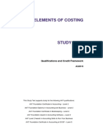 Elements of Costing: Qualifications and Credit Framework