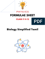 Formulae Sheet: Biology Simplified Tamil