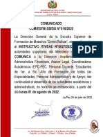 Comunicado 016-2022