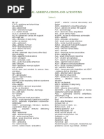 Medical Abbreviations and Acronyms