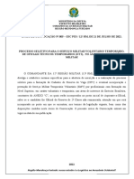 Aviso de Convocao N 005 Esc Pes 12 RM de 21 de Julho de 2022 Edital Do Processo Seletivo para Ott