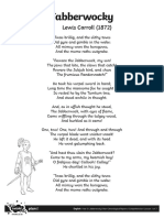 Activity Sheet Jabberwocky Comprehension