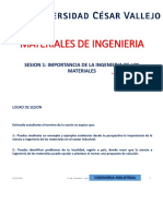 Sesion 1: Importancia de La Ingenieria de Los Materiales