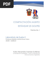 Práctica I Compactación AASHTO Estándar 25 Golpes