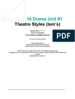 G10 Theatre Styles Ism S Formative Assessment Process Journal