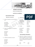 Examen Integral: Anual Integral 2015 Aptitud Académica